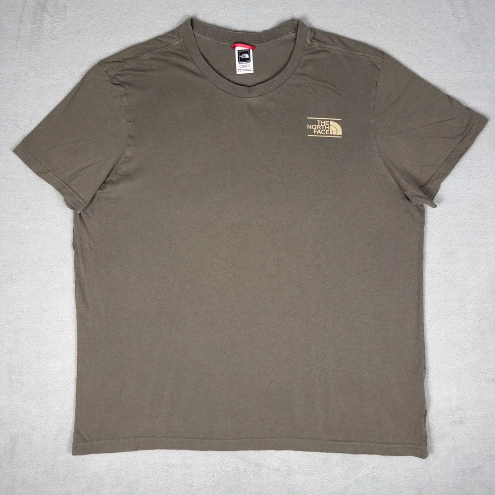 The North Face Mens Mountain Box Graphic Tee Olive Brown Back Hit XL